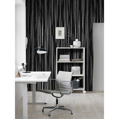 Abstract metallic Non-woven wallpaper black and gray wall mural design