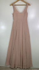 Show Me Your MUMU Pink Bridesmaids Elegant Dress V Neck Lined Long Maxi 