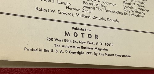 1971 MOTOR Mechanical Time and Parts Guide 43th Edition - Picture 10 of 12
