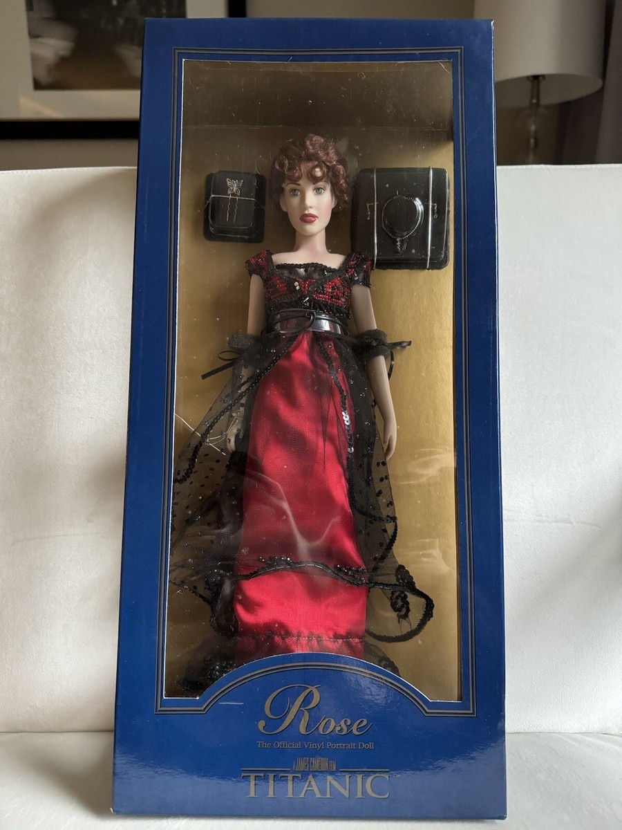 RARE - Rose Titanic Vinyl 16 In Doll W Red Black Gown Franklin
