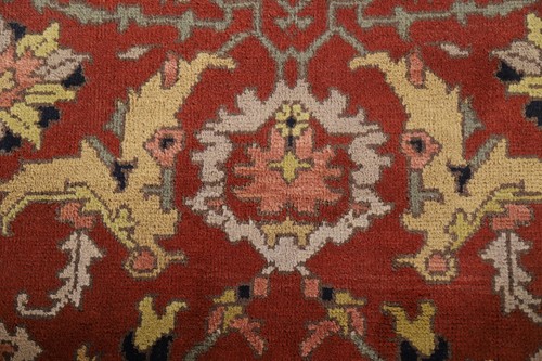 Rust Heriz Serapi Indian Hand-Knotted Area Rug for Living Room 9x12 ft - Picture 10 of 22