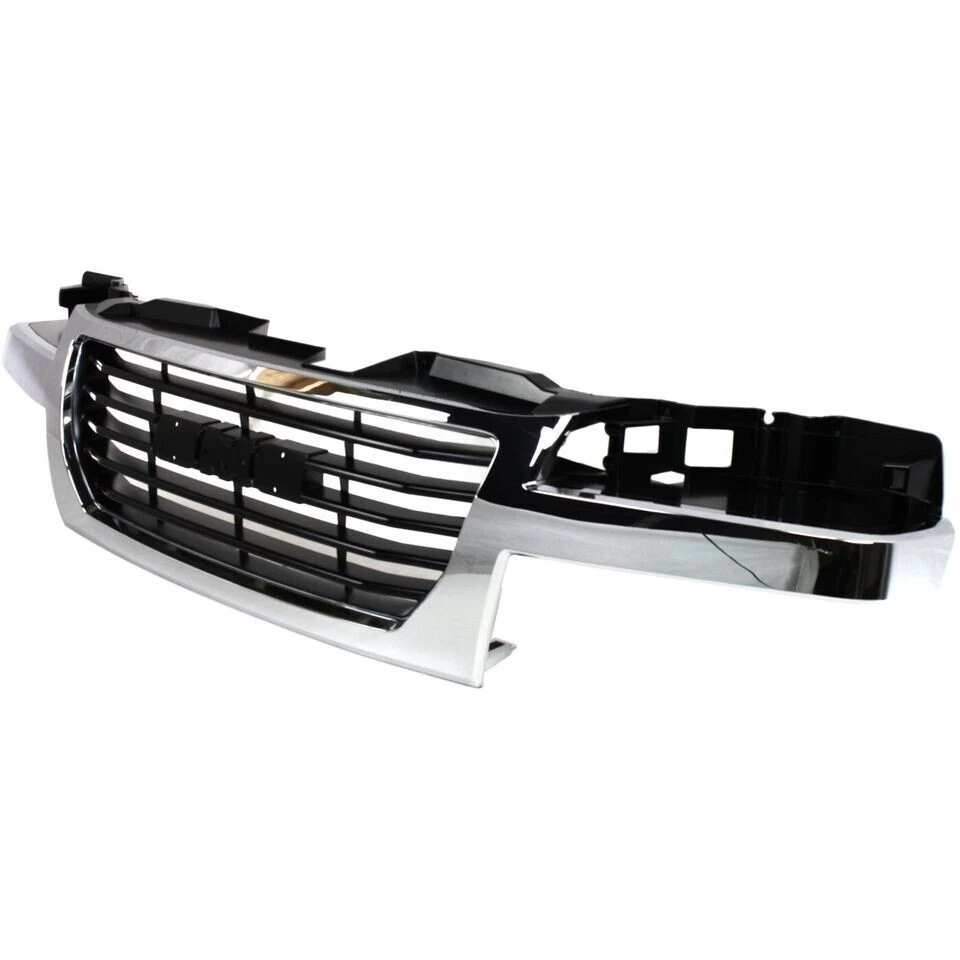 New Front Grille Grill Chrome Shell with Black Insert Fits 2004-2012 GMC Canyon Foto 3 de 4