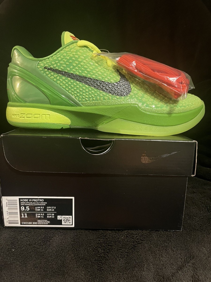 Kobe VI 6 Proto Grinch SIZE 9.5 Brand New OG All (box And Extra