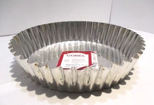 GOBEL 9 1/2" x 2" Fluted Tart Pan, Removable Bottom, Made in France,  Aluminum