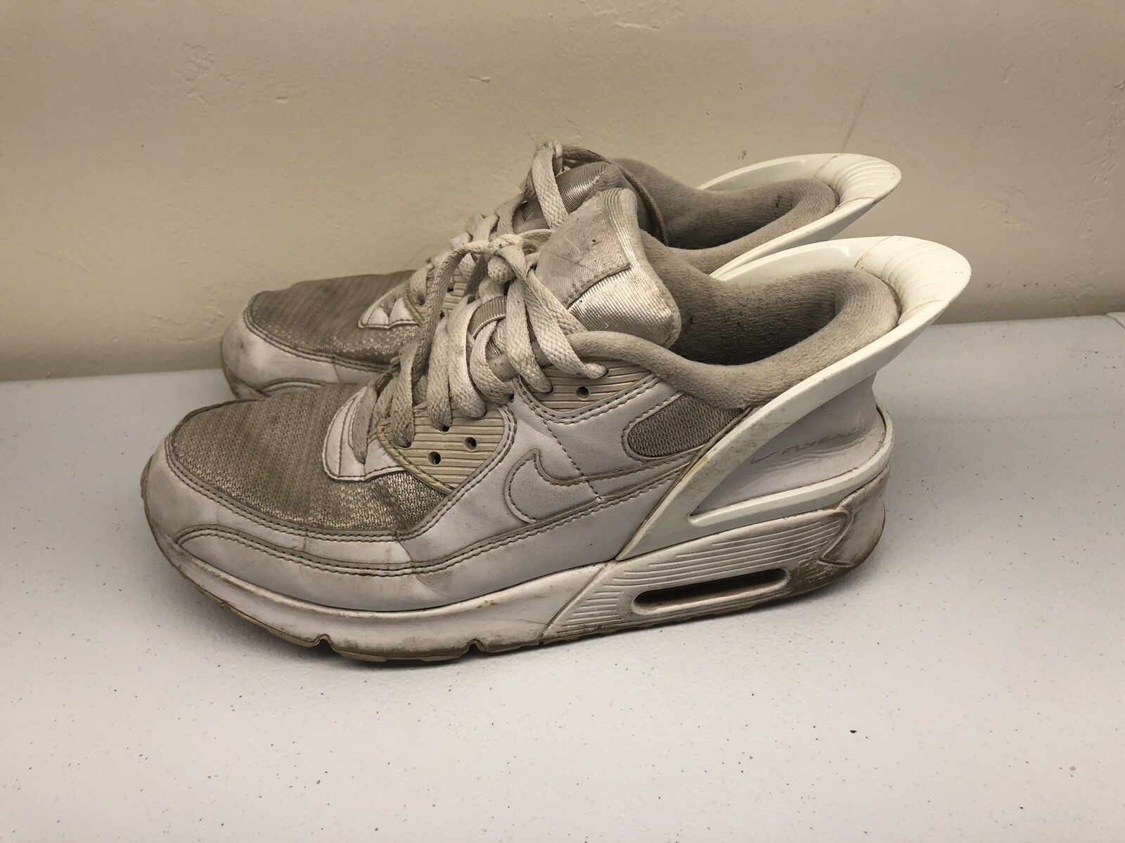 SAOLA Scarpe da corsa Nike Air Max 90 Flyease CV0526 102 triple bianche bambini grandi taglia 7 anni