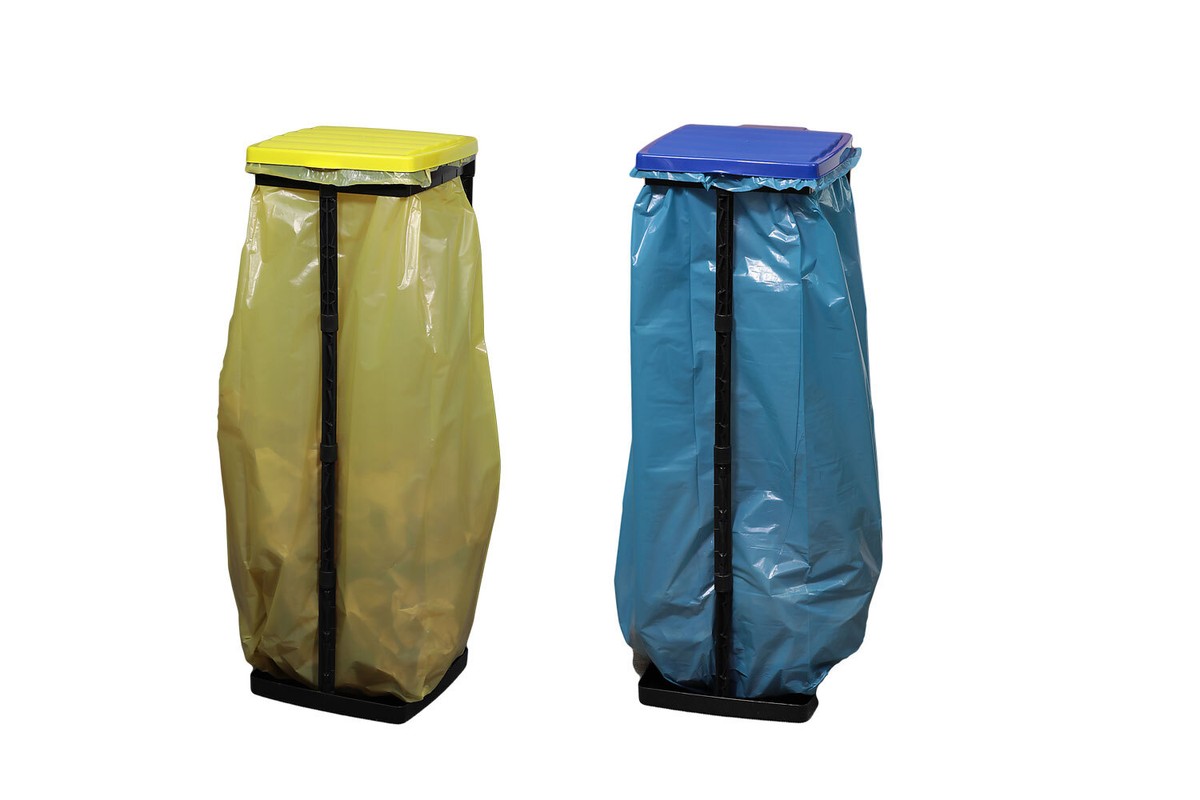 Müllsackständer Müllbeutelhalter Gelber Sack bis 120 Liter in blau und gelb