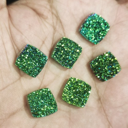 Pendientes artesanales de cuarzo druzy ágata de titanio para hacer cojín druso natural - Imagen 5 de 10