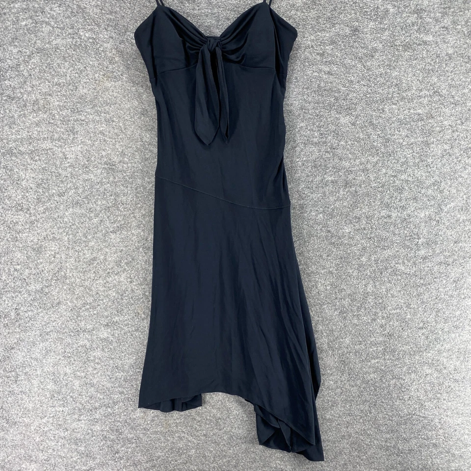 Nuevo Vestido Express Mujer 4 Negro Funda Midi Cuello en V Sin Mangas Rayón Informal Foto 4 de 4