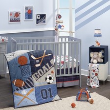 Lambs  Ivy Baby Sports 3-Piece Football/Basketball Baby Crib Bedding Set