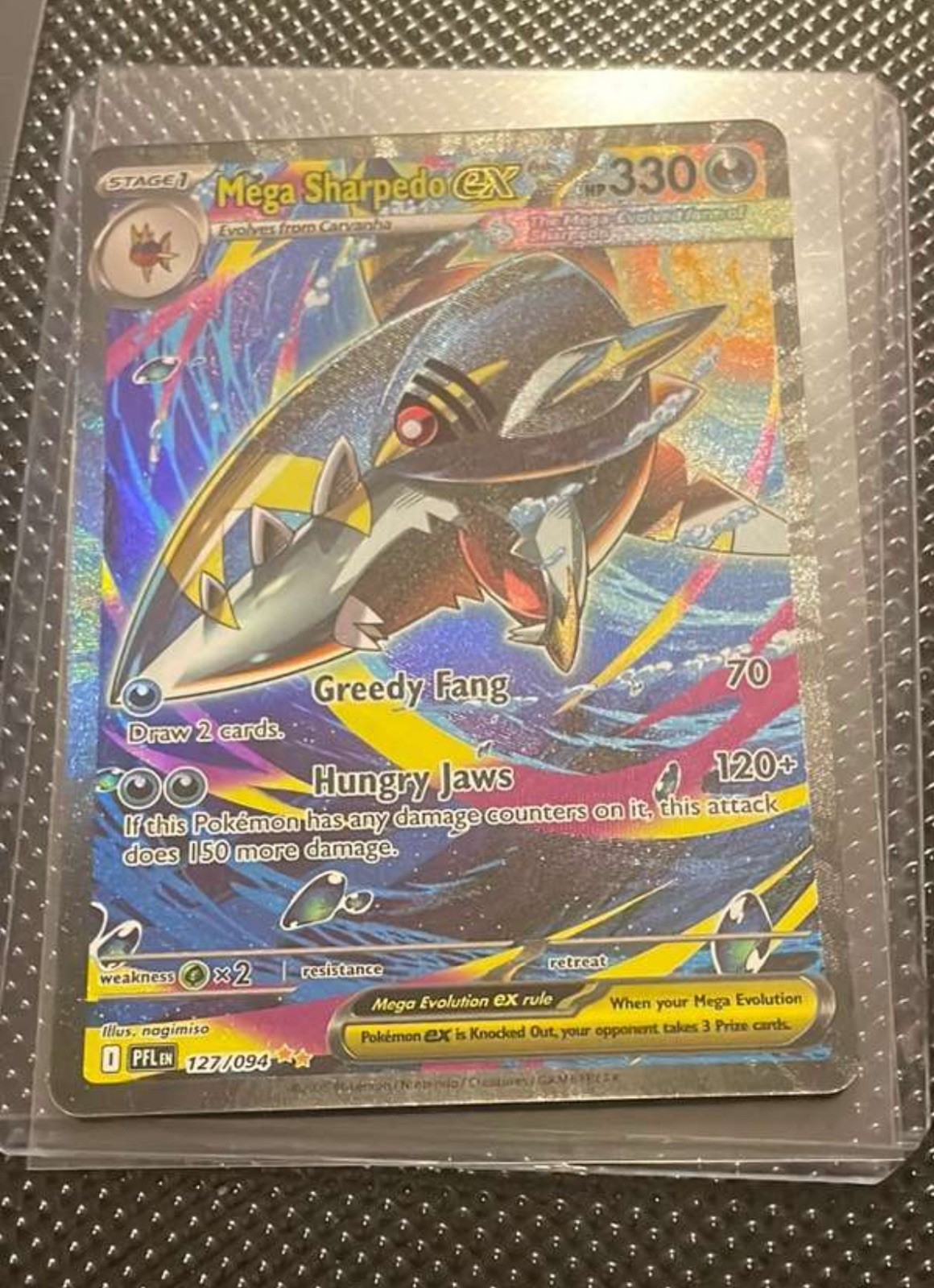 Mega Sharpedo EX 127/094 Me02: Phantasmal Flames Holo