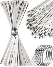 50pcs Metal Zip Ties 11.8 Inch 304 Stainless Steel Zip Ties Heavy Duty Multi-pu 50pcs Metal Zip Ties 11.8 Inch 304 Stainless Steel Zip Ties Heavy Duty Multi-pu