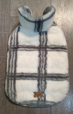 Kookaburra By Ugg Doggy Coat Gray And White Plaid Sherpa Small NWOT