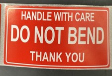 50 Fragile Do Not Bend Handle With Care 1x2 Stickers Packaging Mailing Labels