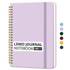Lined Spiral Journal Notebook for Women Men, 140 Pages, College Ruled Hardc...