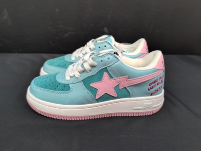 A Bathing Ape BAPE STA Low Avirex Astros Women's Style Shoes US 6Y Blue Pink