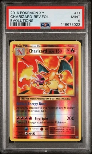 Pokemon Card PSA 9 Charizard 11/108 Reverse XY Evolutions