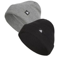 adidas Unisex Fold Beanie 2-pack Black Gray NWT
