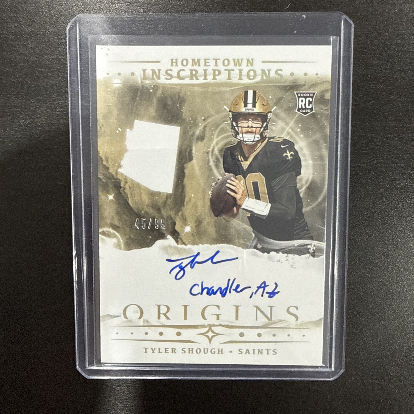 2025 Panini Origins Tyler Shough Hometown inscriptions Auto /99 Saints RC