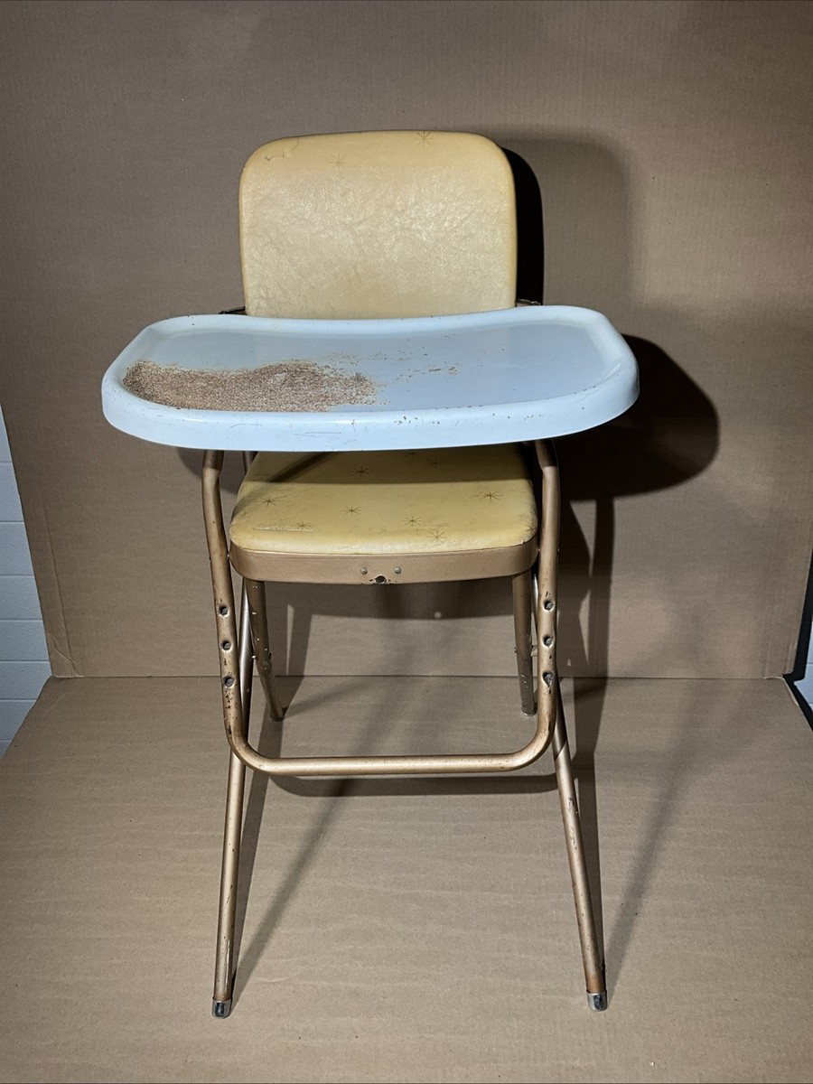 Vintage ￼Cosco High Chair Metal Tray Vinyl Seat Baby Retro Mcm | eBay