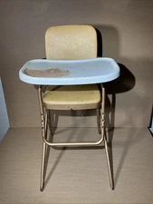 Vintage ￼Cosco High Chair Metal Tray Vinyl Seat Baby Retro Mcm