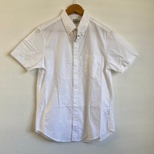 J. Crew Short-sleeve Broken-in organic cotton oxford shirt Small White