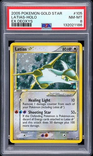2005 POKEMON EX DEOXYS GOLD STAR #105 LATIAS-HOLO PSA 8