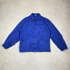 Vintage French Work Chore Jacket Sanfor Canvas Size Fr46 US - S-M Blue 70s