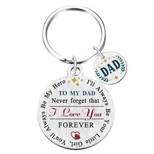 Best Dad Keychain - Birthday Gifts from Daughter Son, I Love You Dad Present