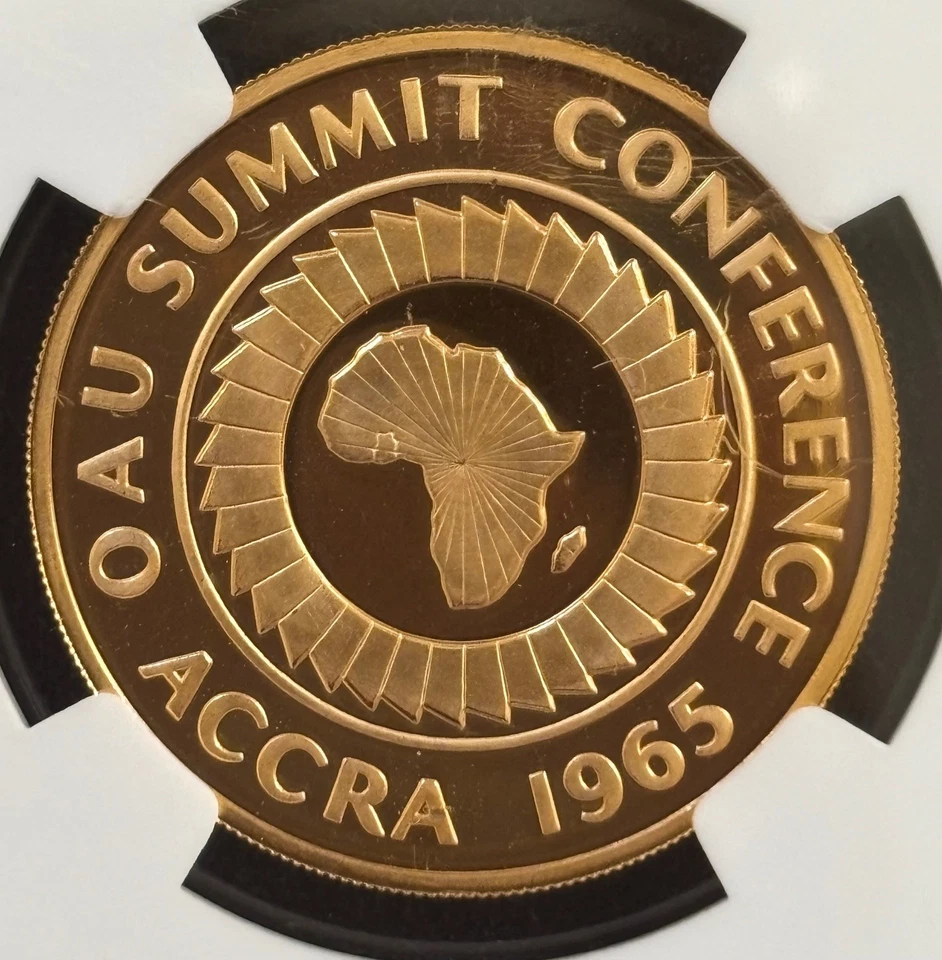 1965 Ghana Gold Coin G2PND OAU Summit NGC PF67 Ultra Cameo (#1019) - Image 4 of 4