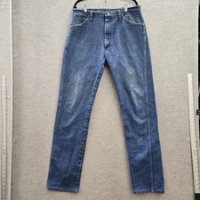 Wrangler Men Jeans 36X36 Blue Denim 13MWZ Cowboy Cut Original Fit Button 34"