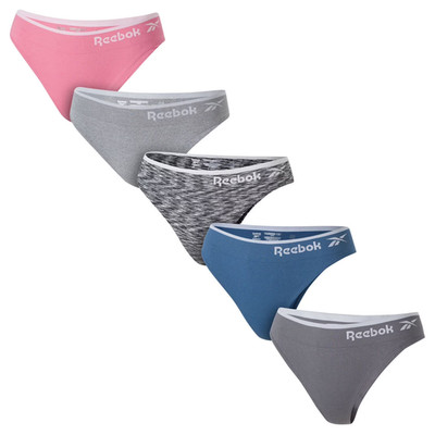 Reebok Women's Seamless Thong 5-Pack Stretch Comfort Underwear