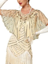 Women's 1920s Shawl WrapsSequin Flapper Evening Shawls for women Gatsby Acces...