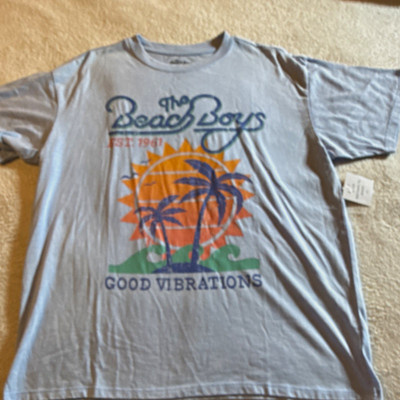 The Beach Boys Men's L Blue Short Sleeve Crew Neck Good Vibrations Graphic Tee