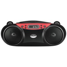 GPX Portable CD Boombox AM/FM Radio 3.5mm Line in BC232R Red Black
