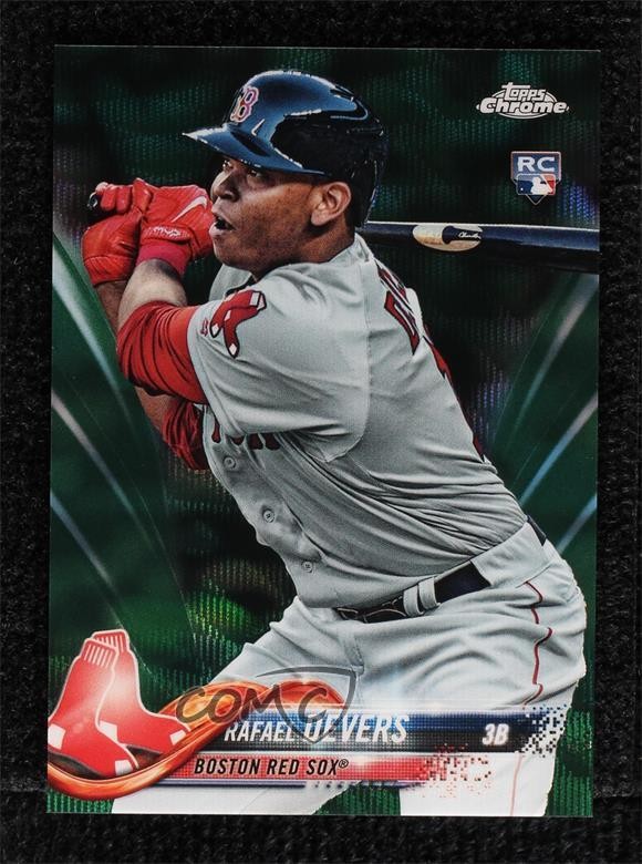 2018 Topps Chrome Green Wave Refractor 91/99 Rafael Devers #25 3fe