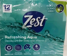 Zest REFRESHING AQUA Bar Soaps, 4 oz ea, (10 of 12 Bars-See Picture)