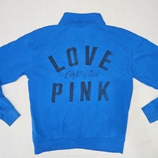 PINK blue quarter zip
