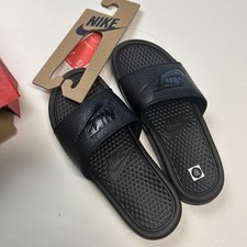 Nike Benassi JDI Men s Size 8 Slip On Slides Sandals Black New In Box