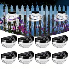 8PCS Super Bright Solar Powered Door Fence Wall Lights LED Outdoor Garden Lamp
