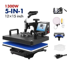 VIFERR V2221907 Heat Press Machine 5 in 1 Combo 12 x 15 Inch Digital Shirt