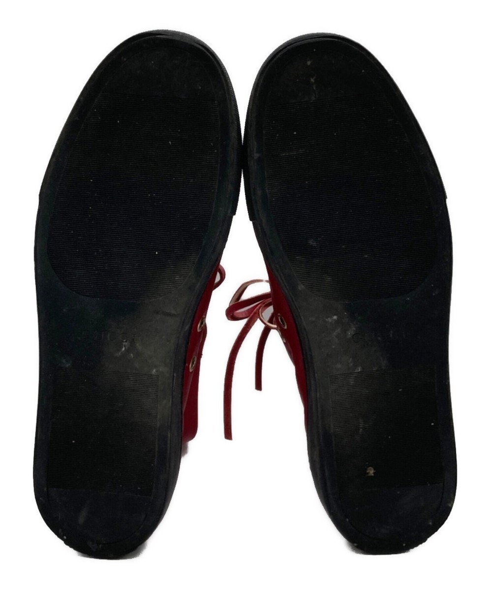 Gucci Leather High top Sneaker 111 6096 Red Woman's 39.5 | eBay