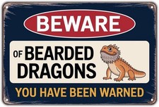 Beware of Bearded Dragons Tin Metal Signs Home D cor, Vintage Bearded Dragon Rep