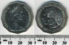 Australia 1981 - 50 Cents Coin - Prince of Wales & Lady Diana Wedding - AU
