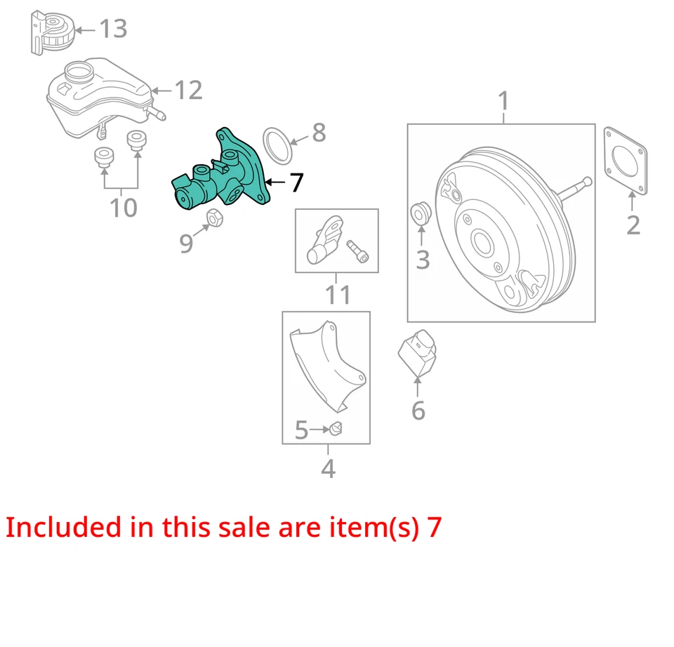 Audi TT 2008 cilindro maestro de frenos OEM 138 k millas - LKQ380160288 Foto 4 de 4