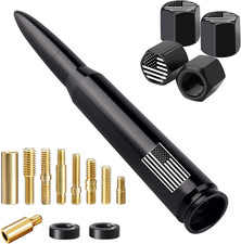 American Flag Truck Antenna  Black Universal Mast  Valve Caps for Ford F150 Ch