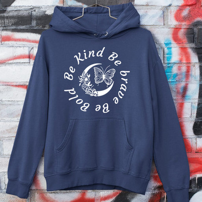 Be Kind Be Brave Be Bold Hoodie Positive Vibes Inspirierend Schmetterling Geschenk