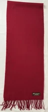 100% Cashmere Made in Scotland ~ Unisex ~ Red Scarf ~ Monogrammed with M ~ SOFT!