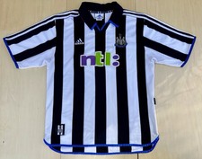 Vintage Adidas  Newcastle United XL Soccer Jersey  Official Kit NTL sponsor 