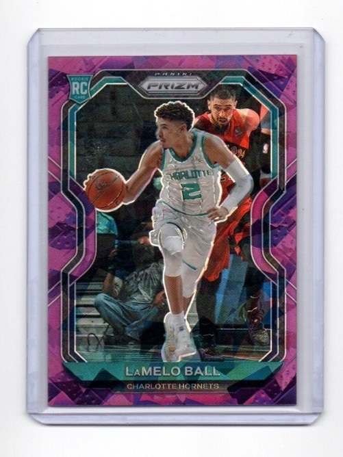 2020-21 Panini Prizm Lamelo Ball #278 Purple Cracked Ice Prizm Rookie /175