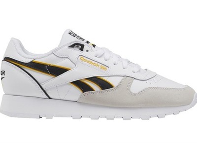 Reebok Unisex Classic Leather Sneaker White/Black/Yellow